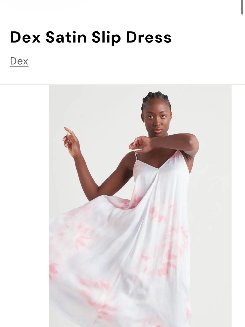 Dex White & Pink Tie-Dye Satin Maxi Slip Dress